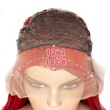 QLQUEENLIFE Red Wigs For Women Synthetic Headband Wigs Color Natural Looking Long Straight Fiber Hair Heat Resistant Wig for Halloween Costume Cosplay Party Use, 24 inch