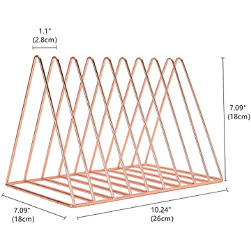 PENNGKE Elegant Rose Gold Magazine Holder Set for Home