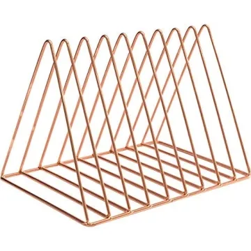 PENNGKE Elegant Rose Gold Magazine Holder Set for Home