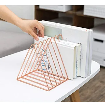 PENNGKE Elegant Rose Gold Magazine Holder Set for Home