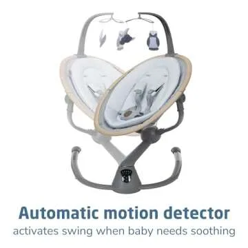 Maxi-Cosi Cassia Baby Swings for Infants: Smart Portable Baby Swing with Music, Lightweight & Foldable Baby Swing, 360 Rotation Infant Swing, Classic Gray