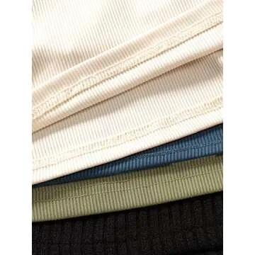 MakeMeChic Women's Casual 4 Pieces Solid Ribbed Knit Crop Tank Tops Vest Pack