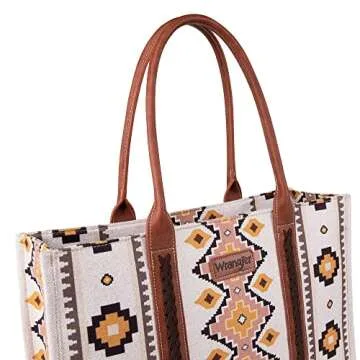 Wrangler Purses and Handbags for Women Boho Aztec Tote Bag Hobo Shoulder Top Handle Handbags with Wide Guitar Strap Fall Collection Birthday Gift WG2202-MIXWCF