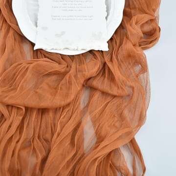Joanlody Terracotta Cheesecloth Table Runner 10Ft Rustic Gauze Cheese Cloth Table Runner Boho Easter...