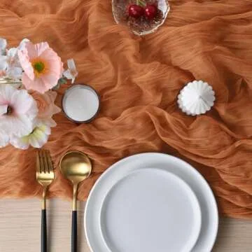 Joanlody Cheesecloth Table Runner for Weddings and Events