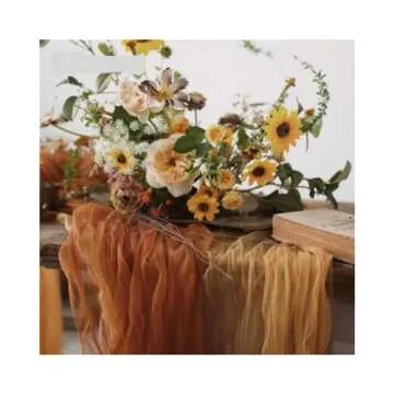 Joanlody Cheesecloth Table Runner for Weddings and Events