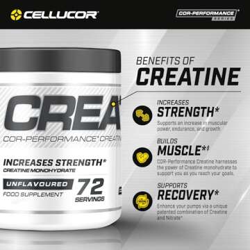Cellucor Cor-Performance Creatine Monohydrate for Strength and Muscle Growth, 72 Servings