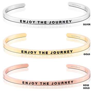 MantraBand Bracelets - Inspirational Engraved Adjustable Mantra Band Cuff Bracelet - Silver color - ...