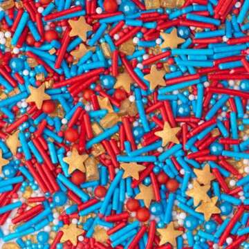 Patriotic Edible Sprinkle Mix for Festive Baking Fun