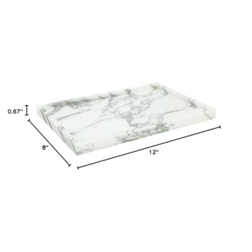 Luxurious Natural Marble Vanity Tray for Elegant Home Decor