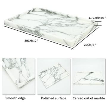 Luxurious Natural Marble Vanity Tray for Elegant Home Decor