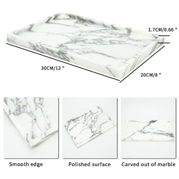 Luxurious Natural Marble Vanity Tray for Elegant Home Decor