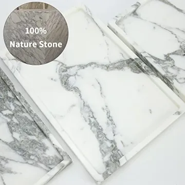 Luxurious Natural Marble Vanity Tray for Elegant Home Decor