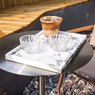 Luxurious Natural Marble Vanity Tray for Elegant Home Decor