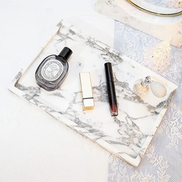 Luxurious Natural Marble Vanity Tray for Elegant Home Decor