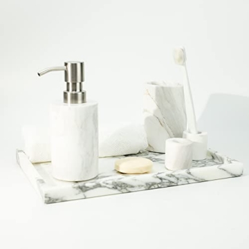 Luxurious Natural Marble Vanity Tray for Elegant Home Decor