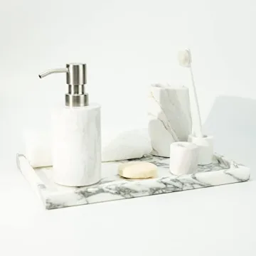 Luxurious Natural Marble Vanity Tray for Elegant Home Decor