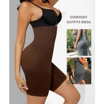 FeelinGirl Shapewear for Women Tummy Control Colombianas High Waist Body Shaper Butt Lifting Thigh Slimmer Brown
