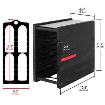 J JACKCUBE Black Wooden 4 Tier Coffee Capsule Holder