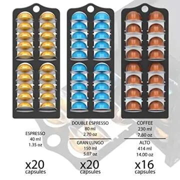 J JACKCUBE Black Wooden 4 Tier Coffee Capsule Holder