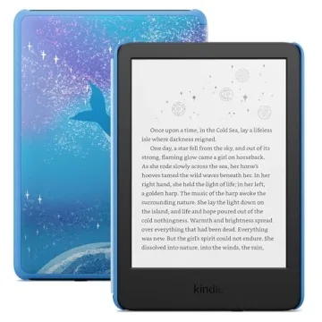 New Amazon Kindle Kids (16 GB) - Ad-Free Books, Fast Page Turn, Cover