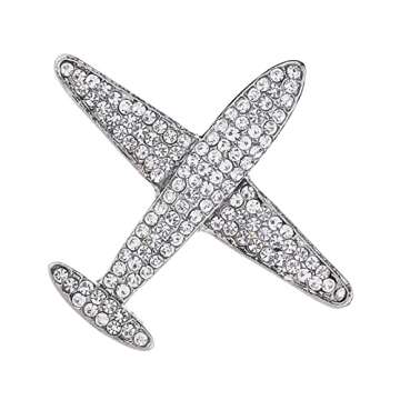 Stylish Milageto Crystal Airplane Brooch Pin for All