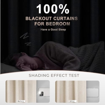 INOVADAY Blackout Cream Curtains - Thermal Insulated 2 Panels