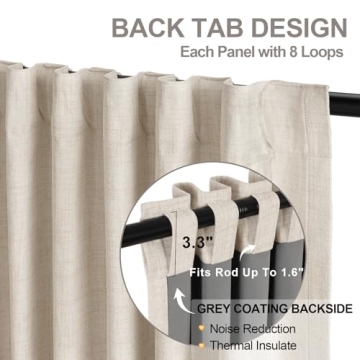INOVADAY Blackout Cream Curtains - Thermal Insulated 2 Panels