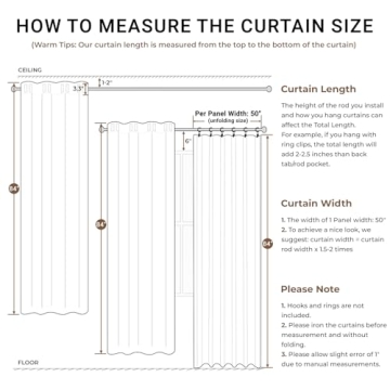 INOVADAY Blackout Cream Curtains - Thermal Insulated 2 Panels
