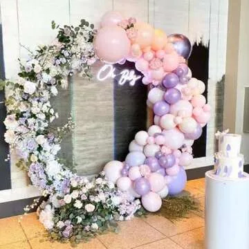 6.6FT White Circle Balloon Arch Frame, Easy Assembly Arch Backdrop Stand, Balloon Arch Stand, Metal Round Backdrop Stand, Wedding Arch Frame with Base for Baby Shower, Birthday Party Decoration