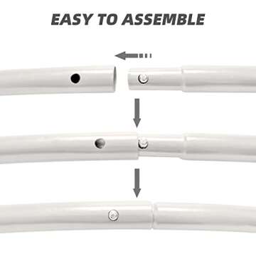 6.6FT White Circle Balloon Arch Frame, Easy Assembly Arch Backdrop Stand, Balloon Arch Stand, Metal Round Backdrop Stand, Wedding Arch Frame with Base for Baby Shower, Birthday Party Decoration