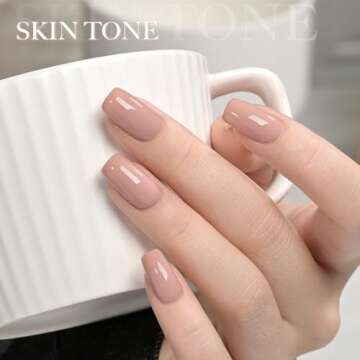 GAOY Nude Pink Gel Nail Polish Set, 6 Neutral Colors Beige Skin Tone Soak Off UV Light Cure Gel Polish Kit for Salon and Nail Art DIY at Home