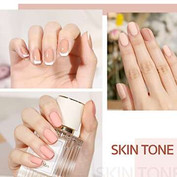 GAOY Nude Pink Gel Nail Polish Set, 6 Neutral Colors Beige Skin Tone Soak Off UV Light Cure Gel Polish Kit for Salon and Nail Art DIY at Home