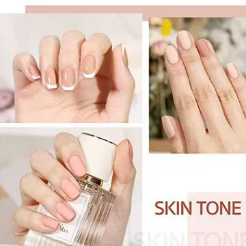 GAOY Nude Pink Gel Nail Polish Set, 6 Neutral Colors Beige Skin Tone Soak Off UV Light Cure Gel Polish Kit for Salon and Nail Art DIY at Home