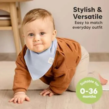 8-Pack Organic Baby Bandana Bibs for Drooling Infants