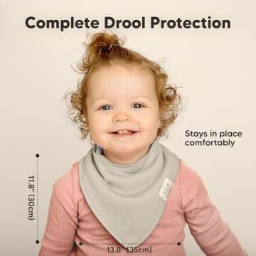 8-Pack Organic Baby Bandana Bibs for Drooling Infants