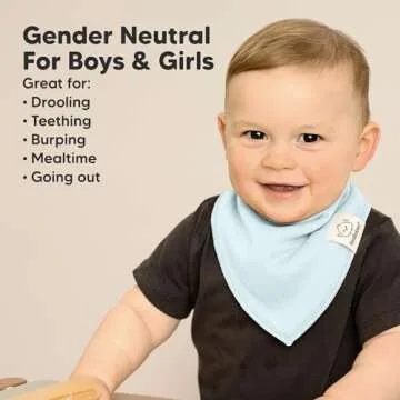 8-Pack Organic Baby Bandana Bibs for Drooling Infants