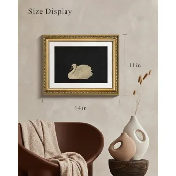 Elegant VIYYIEA Gold Framed Swan Wall Art Canvas