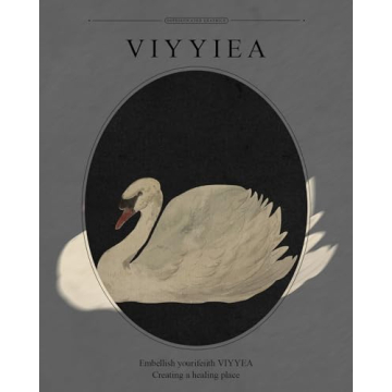 Elegant VIYYIEA Gold Framed Swan Wall Art Canvas