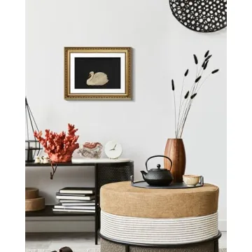 Elegant VIYYIEA Gold Framed Swan Wall Art Canvas