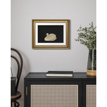 Elegant VIYYIEA Gold Framed Swan Wall Art Canvas