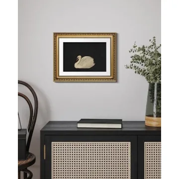 Elegant VIYYIEA Gold Framed Swan Wall Art Canvas