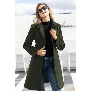 Kate Kasin Women Dress Coat Trench Coat Warm Stylish A-Line Winter 2024