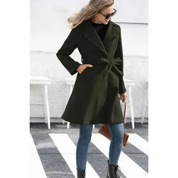 Kate Kasin Women Dress Coat Trench Coats for Fall Winter