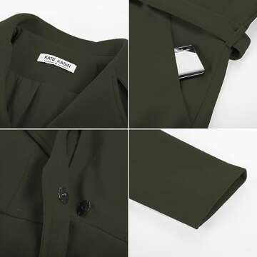 Kate Kasin Women Dress Coat Trench Coats for Fall Winter