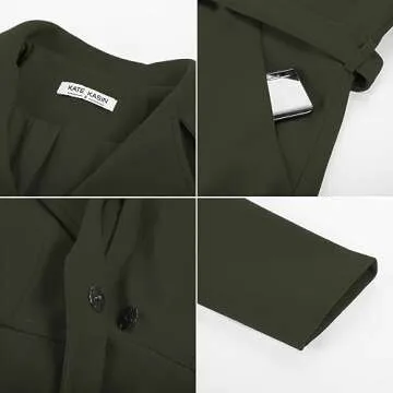 Kate Kasin Women Dress Coat Trench Coats for Fall Winter