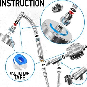 AquaHomeGroup Handheld Shower Head with Filter 20+3 Stage Filtration Shower Filter for Hard Water - ...