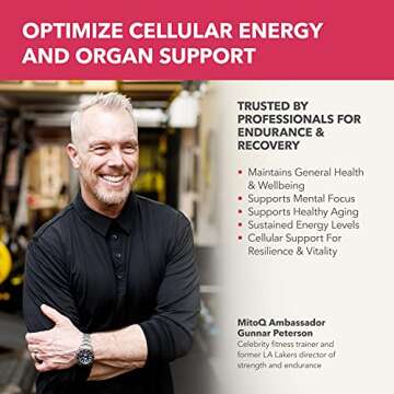 MitoQ Pure Mitochondria-targeted Antioxidant Supplement | Reducing Free Radical Damage & Oxidative Stress | Supports Cellular Longevity, Metabolic Health, Healthier Aging, and Energy (180 Capsules)