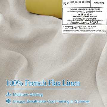 PHF French Flax Linen Duvet Cover Set King Soft Bedding
