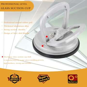 Glass Suction Cup Lifter, Tile Suction Cup Lifter, Glass Suction Cup Heavy Duty Aluminum 2Pack for Lifting Moving Glass, Tiles, Mirror, Granite, Fix Gap Laminate Floors